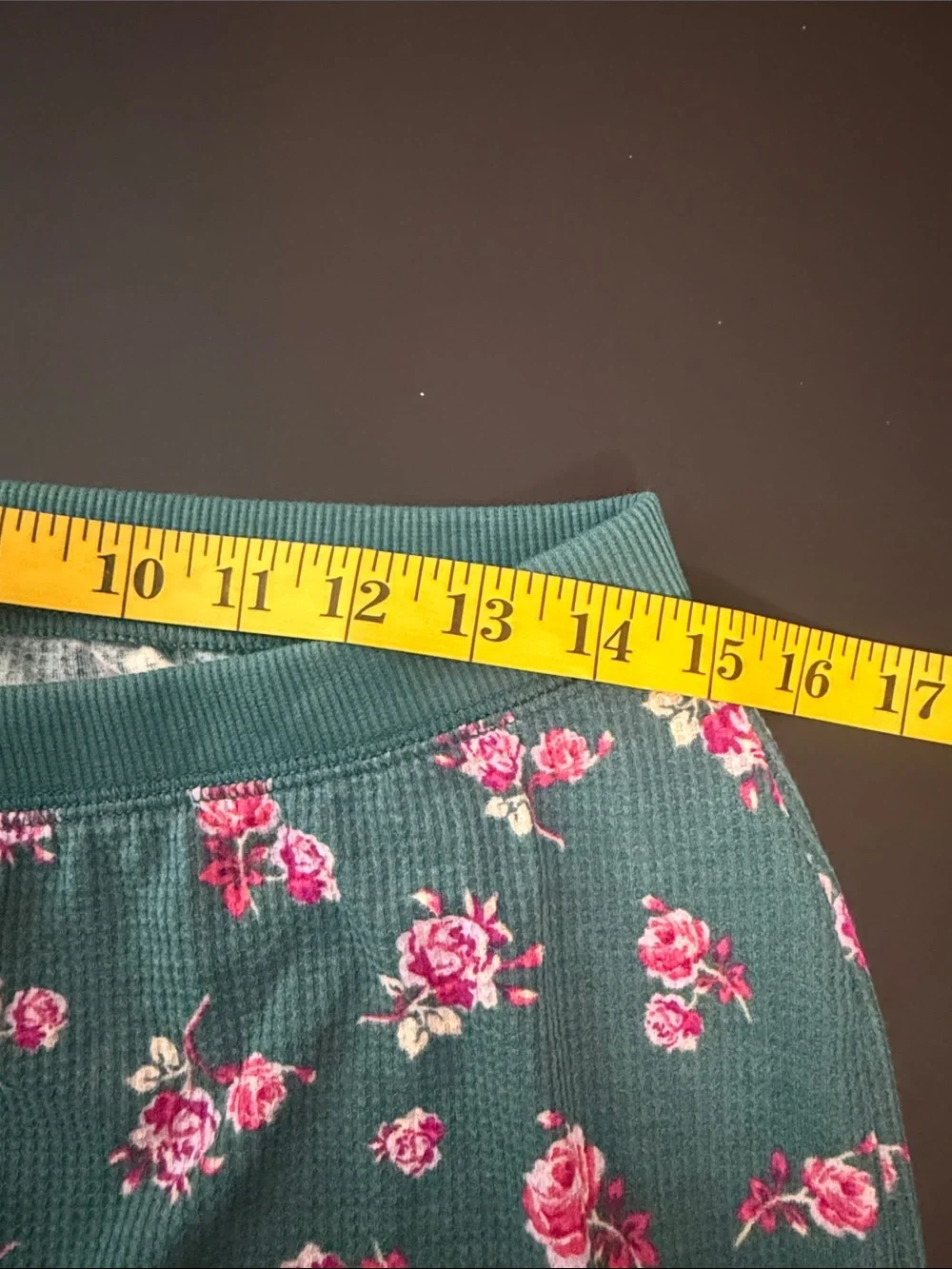 Sonoma Teal Floral Thermal Pajama Set with Pink Rose Print
